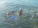 Kids in water when a camera is pointed Ahe Atoll June 2015